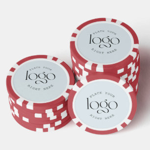 Add Your Own Custom Logo Retro Light Blue Poker Chips
