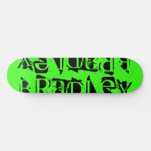 Add Your Own Custom Name Personalised Neon Green Skateboard