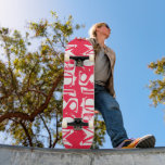 Add Your Own Custom Name Personalised Neon Pink Skateboard<br><div class="desc">Add Your Own Custom Name Personalised Skateboard features your personalised name in modern white typography on a simple neon pink background. Personalise by editing the text in the text box provided. Give a custom made gift, personalised skateboard to your favourite skateboarder for Christmas, birthday or your BFF. Designed by ©Evco...</div>