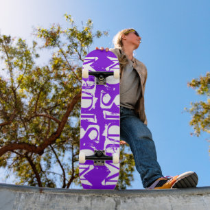 Add Your Own Custom Name Personalised Purple Skateboard