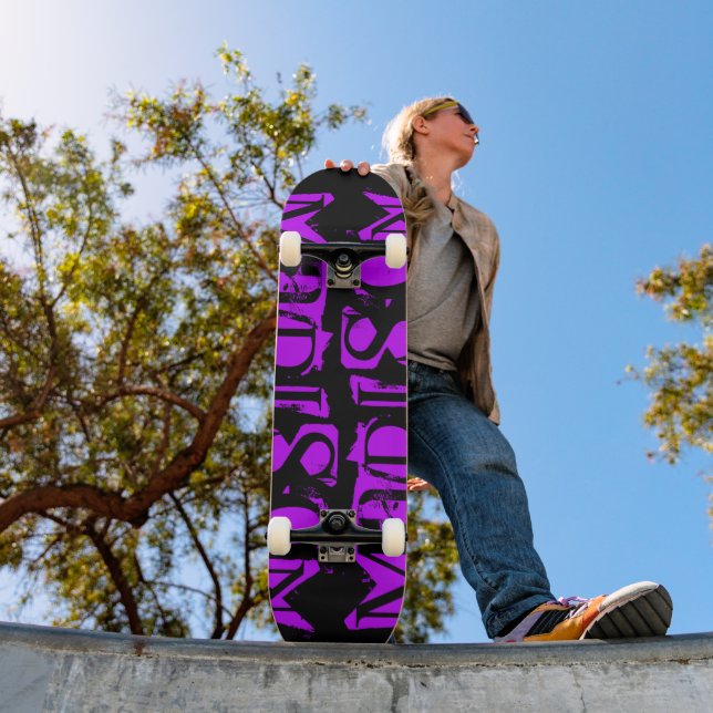 Add Your Own Custom Name Personalised Purple Skateboard (Outdoor 1)
