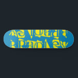 Add Your Own Custom Name Personalised Yellow Blue Skateboard<br><div class="desc">Add Your Own Custom Name Personalised Skateboard features your personalised name in modern yellow typography on a simple blue background. Personalise by editing the text in the text box provided. Give a custom made gift, personalised skateboard to your favourite skateboarder for Christmas, birthday or your BFF. Designed by ©Evco Studio...</div>