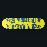 Add Your Own Custom Name Personalised Yellow Blue Skateboard<br><div class="desc">Add Your Own Custom Name Personalised Skateboard features your personalised name in modern blue typography on a simple yellow background. Personalise by editing the text in the text box provided. Give a custom made gift, personalised skateboard to your favourite skateboarder for Christmas, birthday or your BFF. Designed by ©Evco Studio...</div>