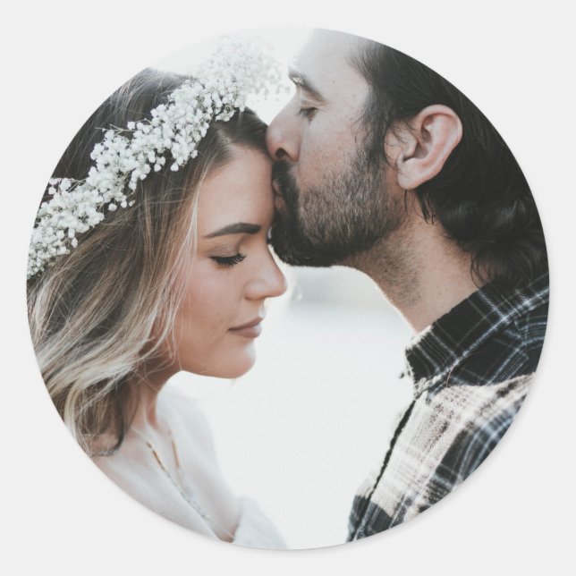 Add Your Own Custom Photo Double Sided  Classic Round Sticker (Front)
