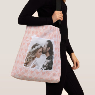 Add Your Own Custom Photo Love Hearts in Rose Gold Crossbody Bag