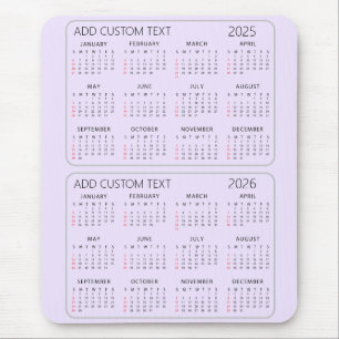 add your own custom text 2025 -2026 Calendar Mouse Mat