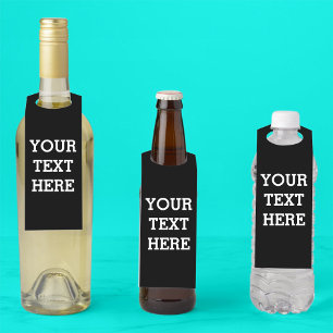 Add Your Own Custom Text Here Black and White Bottle Tag