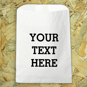 Add Your Own Custom Text Here Black and White Favour Bags