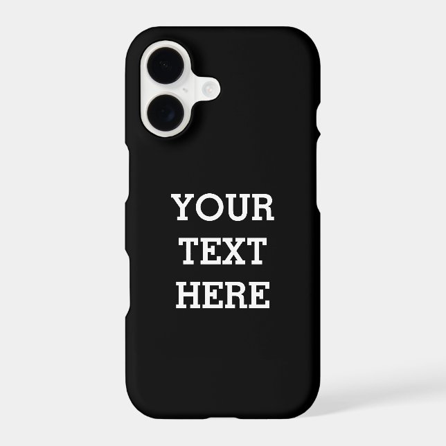 Add Your Own Custom Text Here Black and White iPhone Case (Back)
