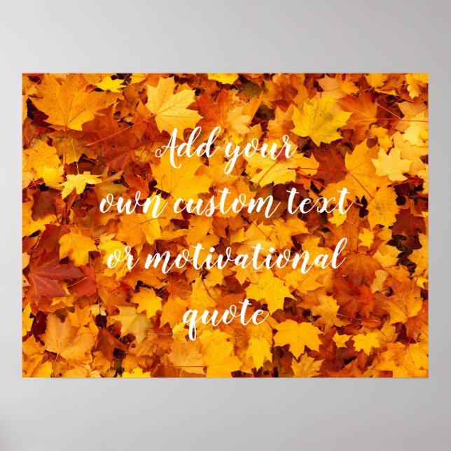 Add Your Own Custom Text Or Motivational Quote Poster (Front)