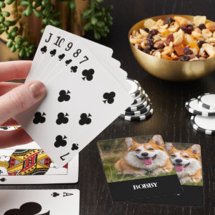Add your own dog photo and name playing cards