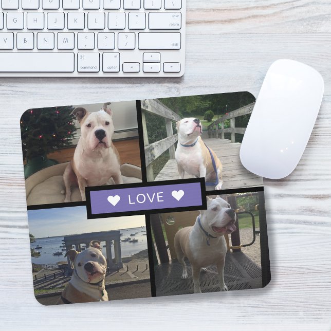 Add Your Own Dog Photo Collage Purple Mouse Mat (Add Your Own Dog Photo Collage Purple Mouse Pad)