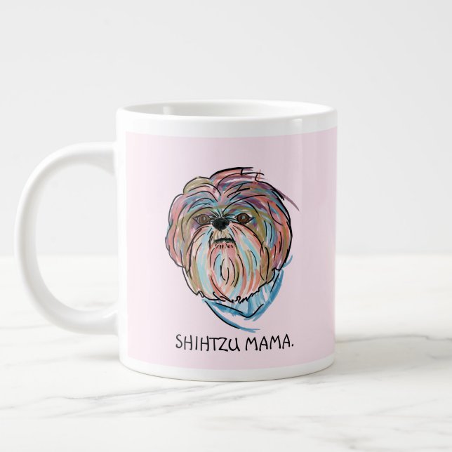 Add your own Dog Shihtzu Mother's Day Cute Large Coffee Mug (Left)