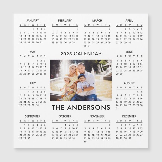Add Your Own Family Photo 2025 Calendar | Magnet (Front)