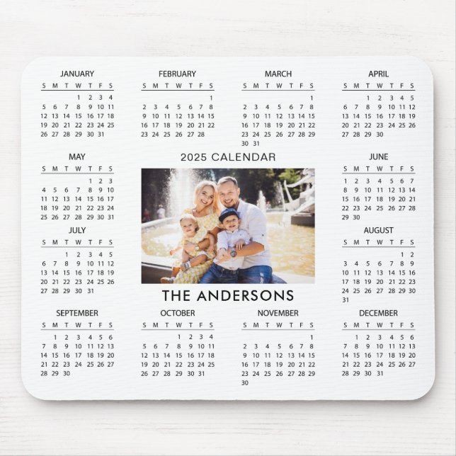 Add Your Own Family Photo 2025 Calendar |  Mouse Mat (Front)