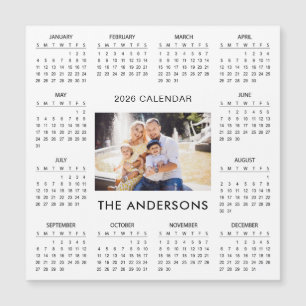 Add Your Own Family Photo 2026 Calendar Magnet
