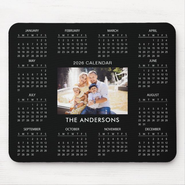 Add Your Own Family Photo 2026 Calendar |  Mouse Mat (Front)