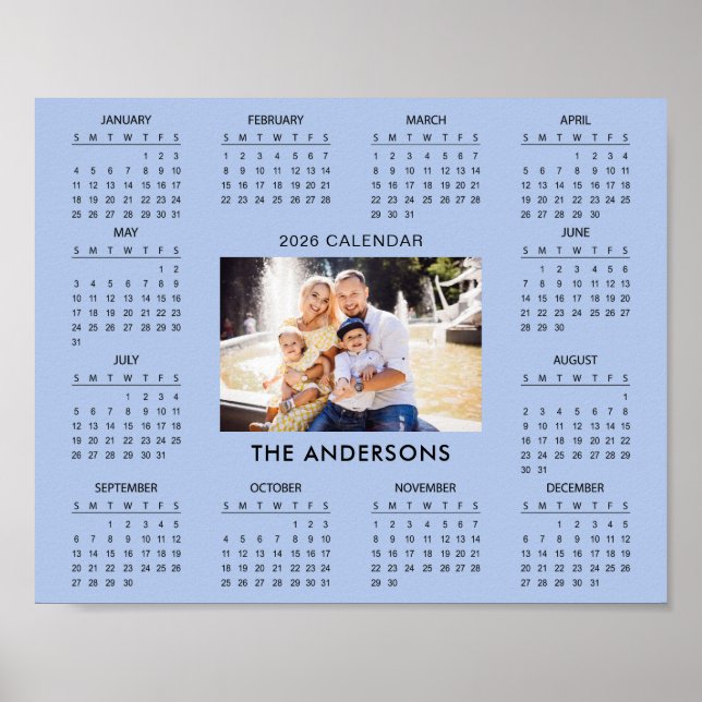 Add Your Own Family Photo 2026 Calendar |  Poster (Front)