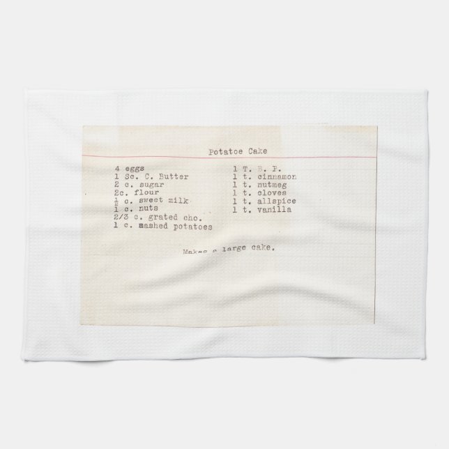 Add your own grandma mum's favourite recipe custom tea towel (Horizontal)