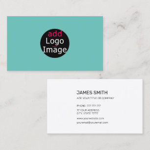 Add Your Own Image Custom Chic Fresh Mint Green Business Card