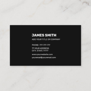 Add Your Own Image Custom Extravagant Black Business Card