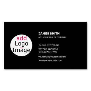 Add Your Own Image Customisable Extravagant Black  Magnetic Business Card