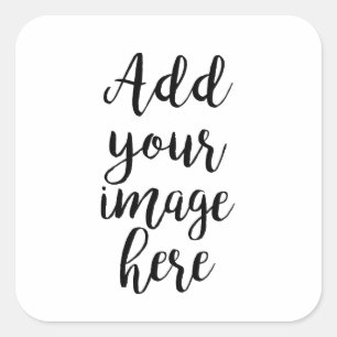 Add your own Image customisable square sticker