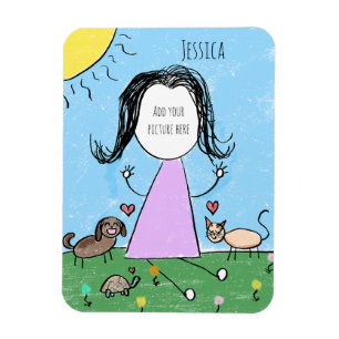 Add your own image   Cute Stick Figure Magnet