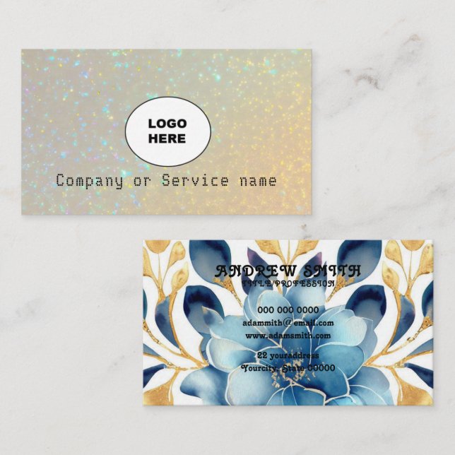 Add your own image golden Business Card (Front/Back)