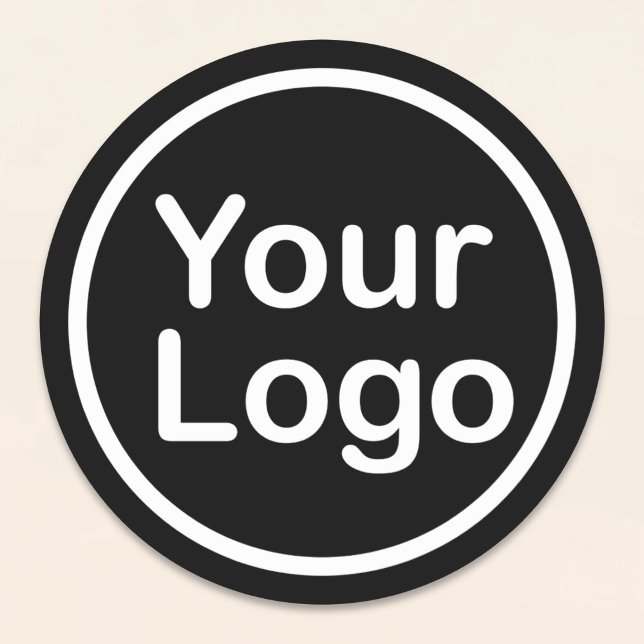 Add Your Own Logo | Black Background Classic Round Sticker (Creator Uploaded)