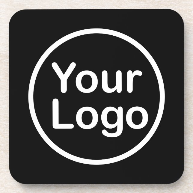 Add Your Own Logo | Black Background Coaster (Front)