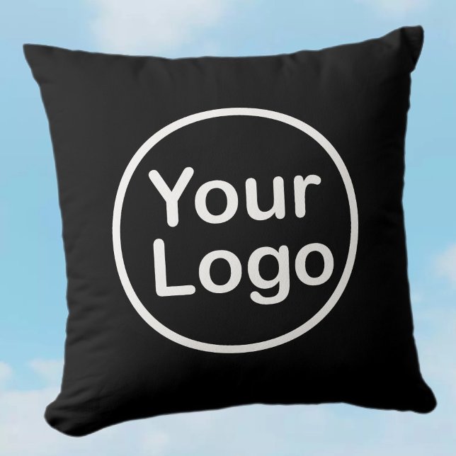 Add Your Own Logo | Black Background Cushion (Creator Uploaded)