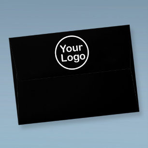 Add Your Own Logo   Black Background Envelope