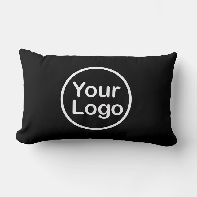 Add Your Own Logo | Black Background Lumbar Cushion (Front)