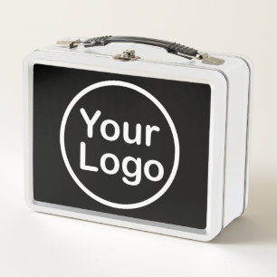 Add Your Own Logo   Black Background Metal Lunch Box