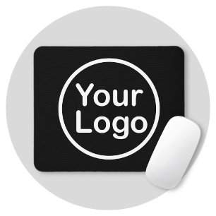 Add Your Own Logo   Black Background Mouse Mat
