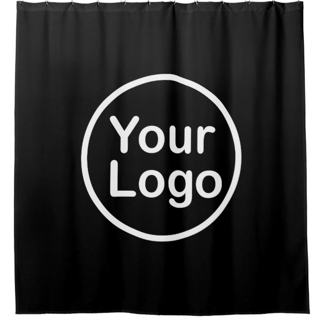 Add Your Own Logo | Black Background Shower Curtain (Front)