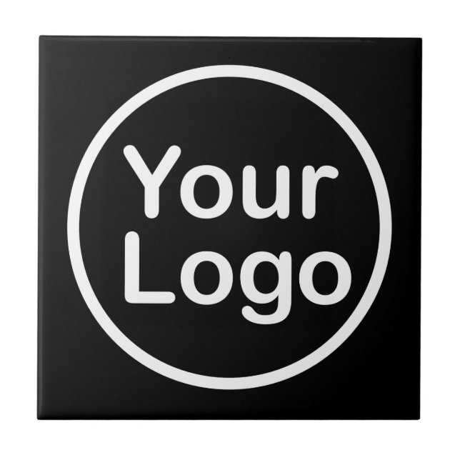 Add Your Own Logo | Black Background Tile (Front)