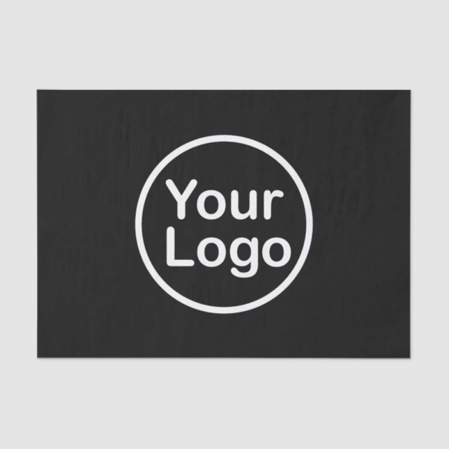Add Your Own Logo | Black Background Tissue Paper (Front)