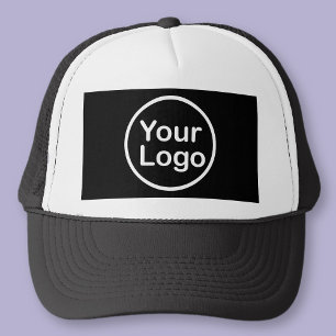 add Your Own Logo Black Background Trucker Hat