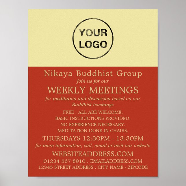 Add Your Own Logo, Buddhism, Buddhist Group Poster (Front)