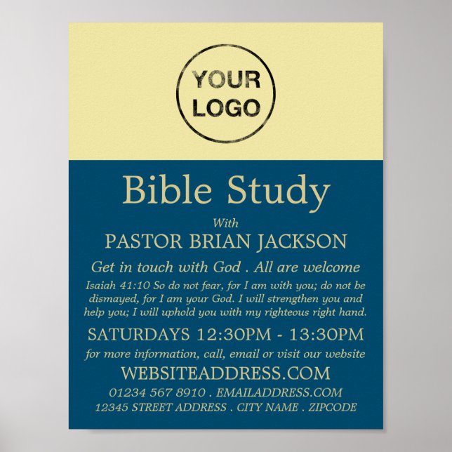 Add Your Own Logo, Christian Bible Class Advert Poster (Front)