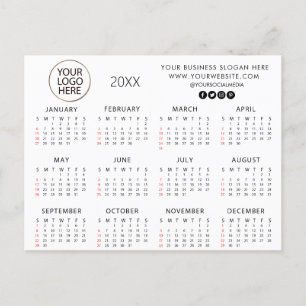 add your own logo custom text 2025 Calendar Postcard