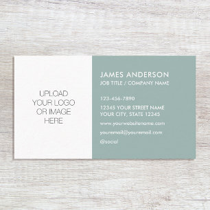 Add Your Own Logo Modern Minimalist Sage Green Business Card