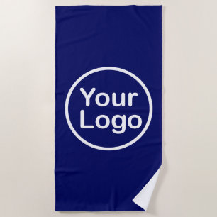 Add Your Own Logo   Navy Blue 2 Beach Towel