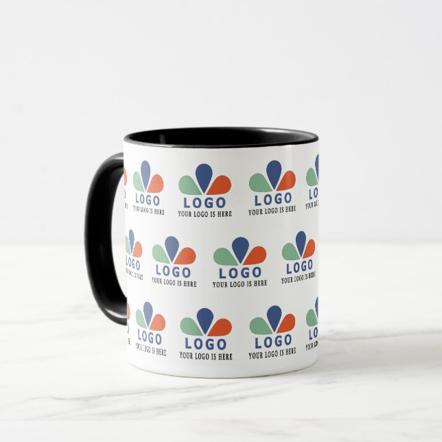 ADD YOUR OWN LOGO.  THROW PILLOW MUG (Front Left)