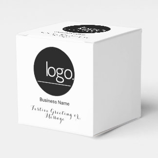 ADD YOUR OWN LOGO WHITE BUSINESS COMPANY GREETING FAVOUR BOX