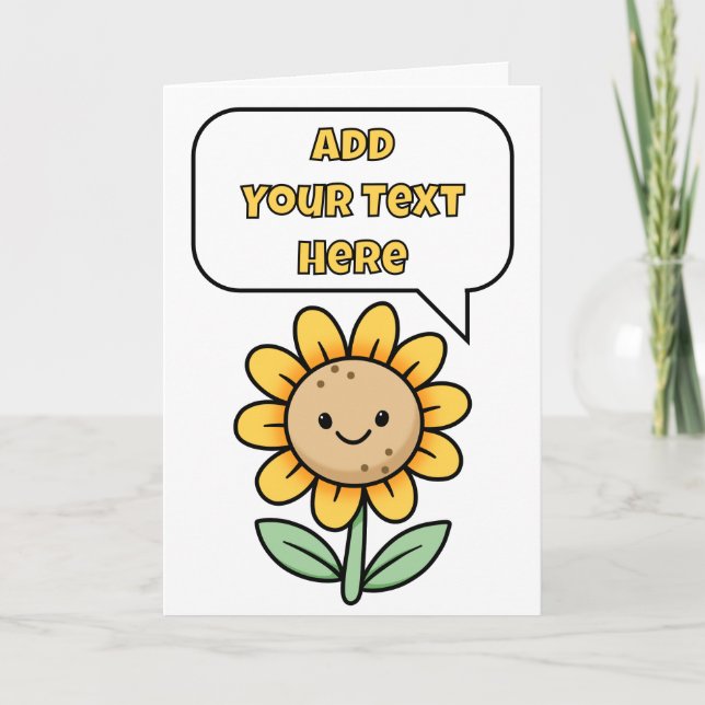 Add Your Own Message, Happy Sunflower Card (Front)