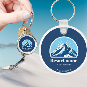 Add your own mountain ski resort name key ring