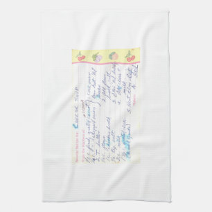 Add your own mum or grandma's favourite recipe tea towel
